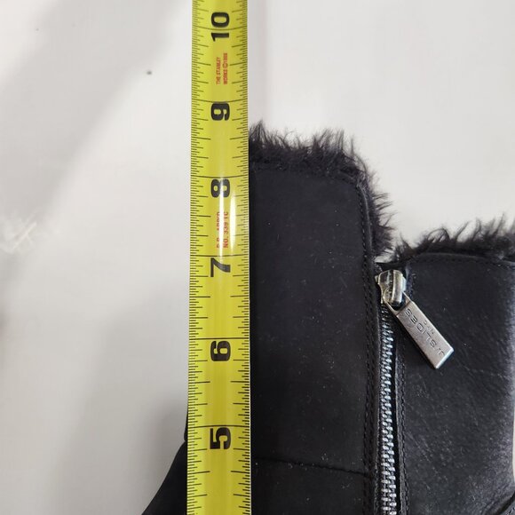 J/Slides NYC "Selene" Black Suede Faux Fur Waterproof Boots Size 7 - Picture 12 of 13